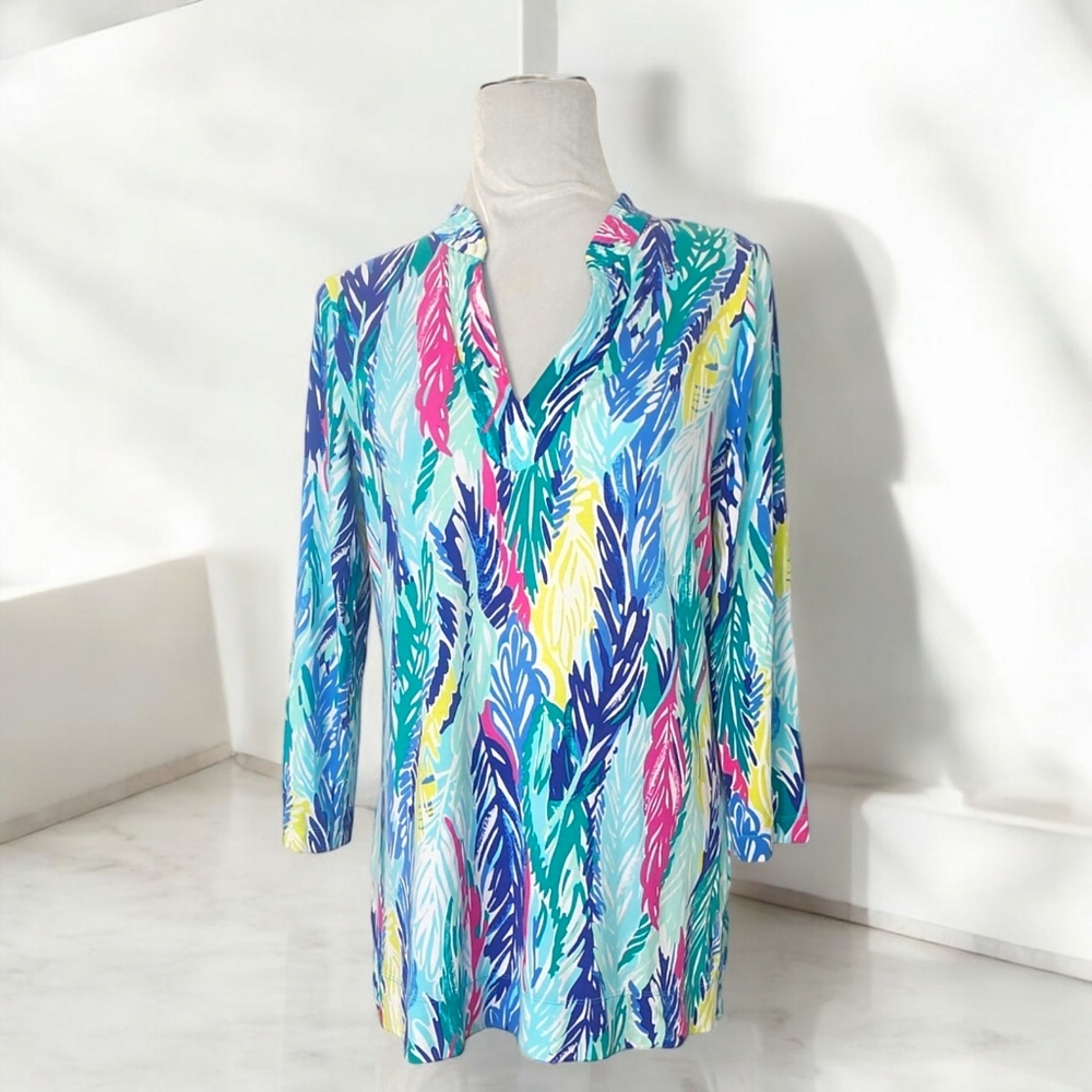 Lilly Pulitzer Tunic Top Light as a Feather Stretch Knit Womens Size M